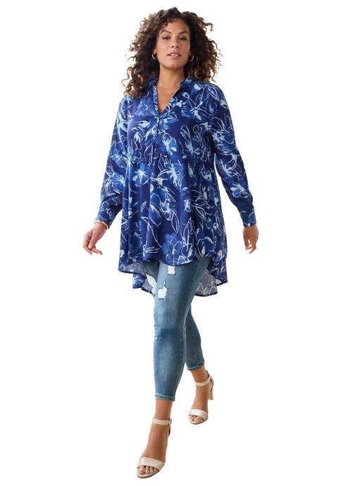Hand Crinkled Fit And Flare Tunic (Plus)