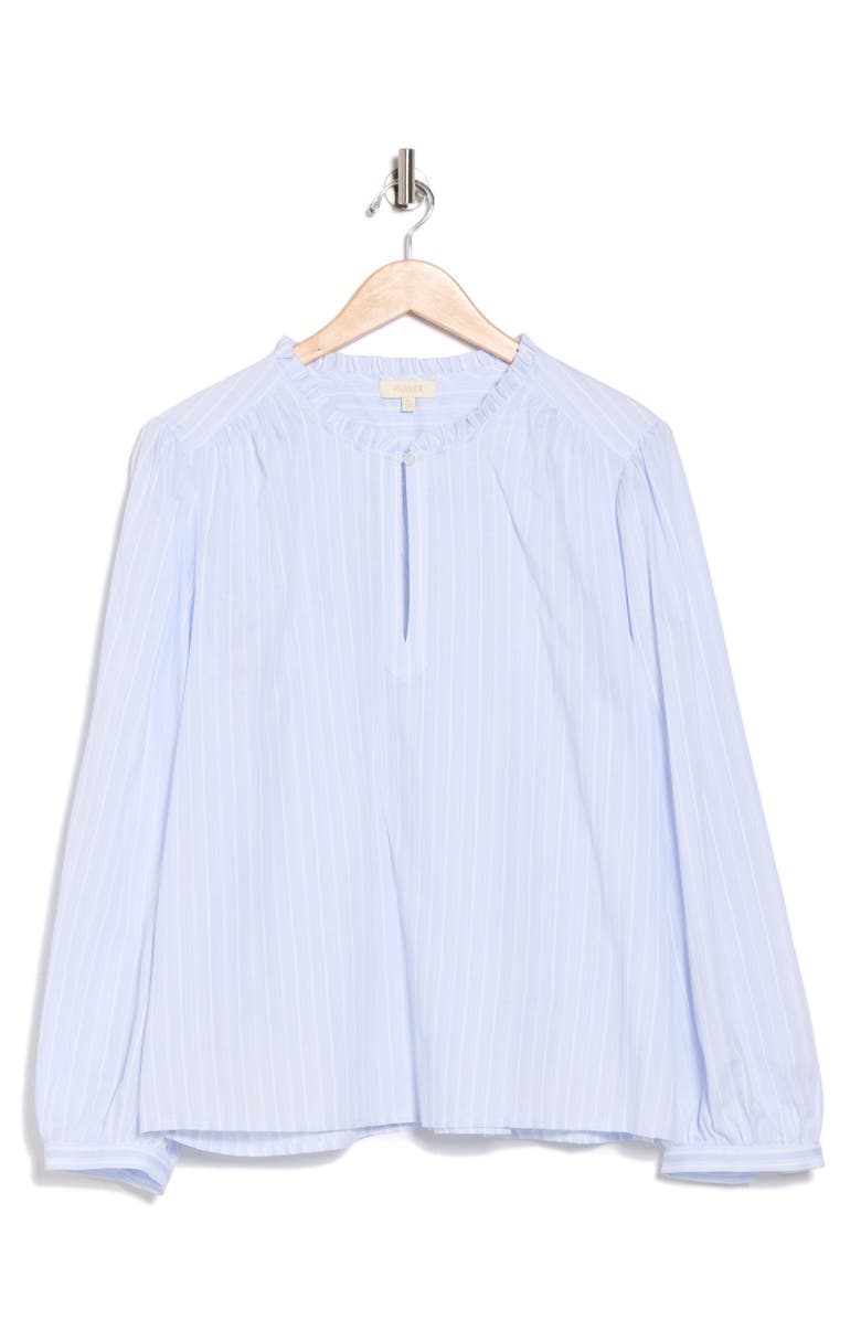 Parker The Alora Stripe Long Sleeve Cotton Top, Alternate, color, Kentucky Blue