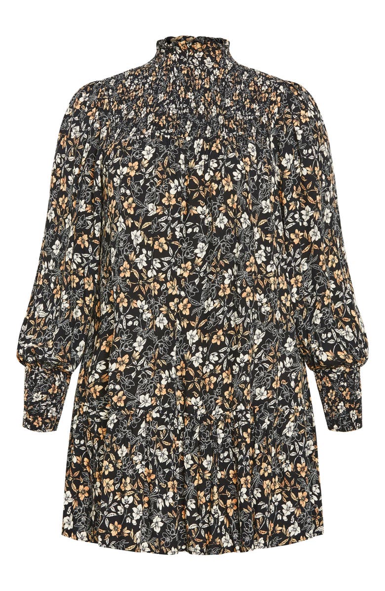 City Chic Cece Floral Long Sleeve Shift Dress, Alternate, color, 