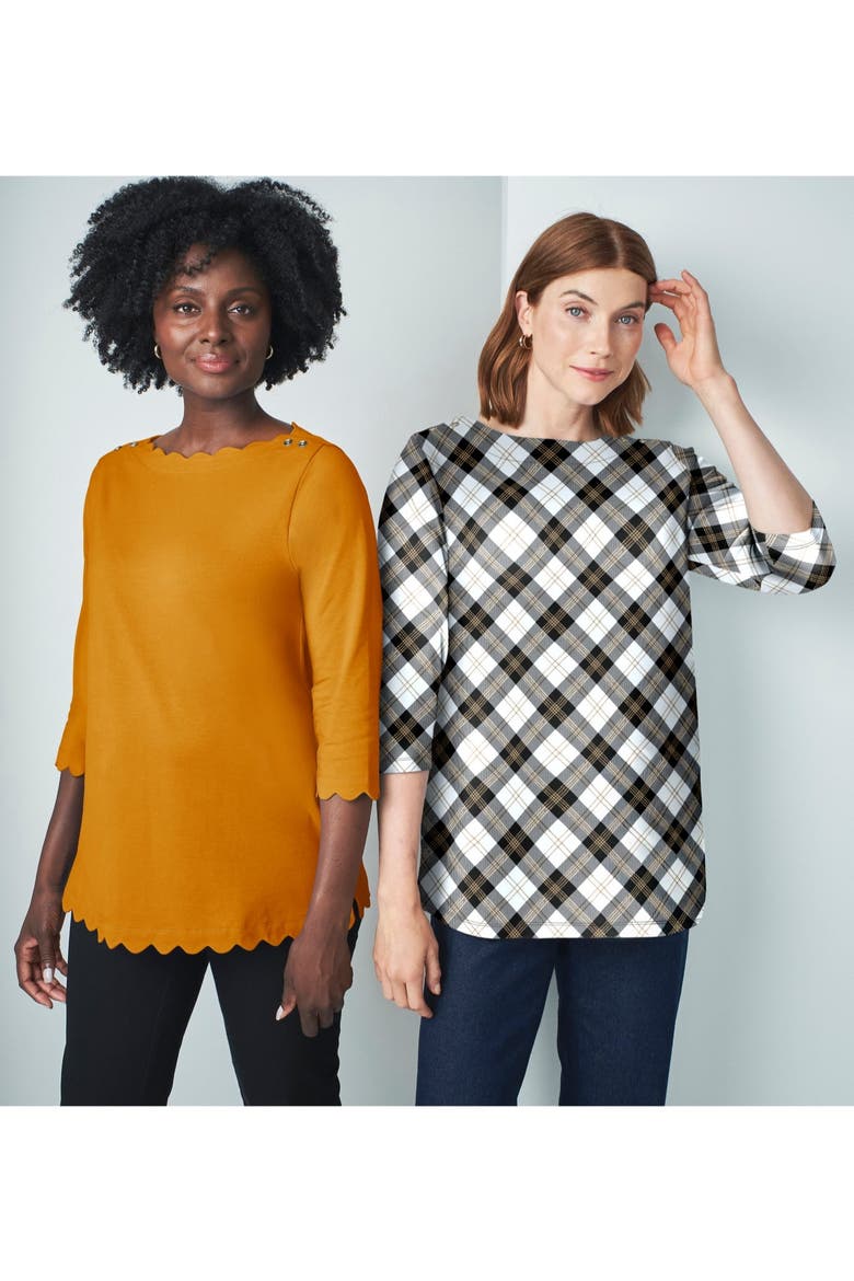 Scallop Boatneck Tunic, Alternate, color, RICH GOLD