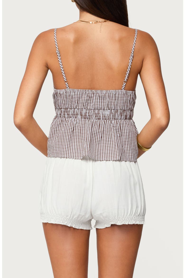 Zahara Gingham Cotton Camisole, Alternate, color, BROWN