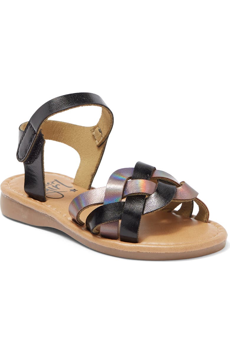 OLIVIA MILLER Kids' Braided Sandal, Main, color, Black