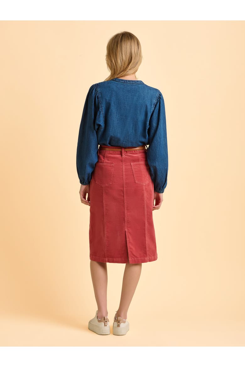 Auri Long Sleeve Round Neck Denim Shirt, Alternate, color, Blue