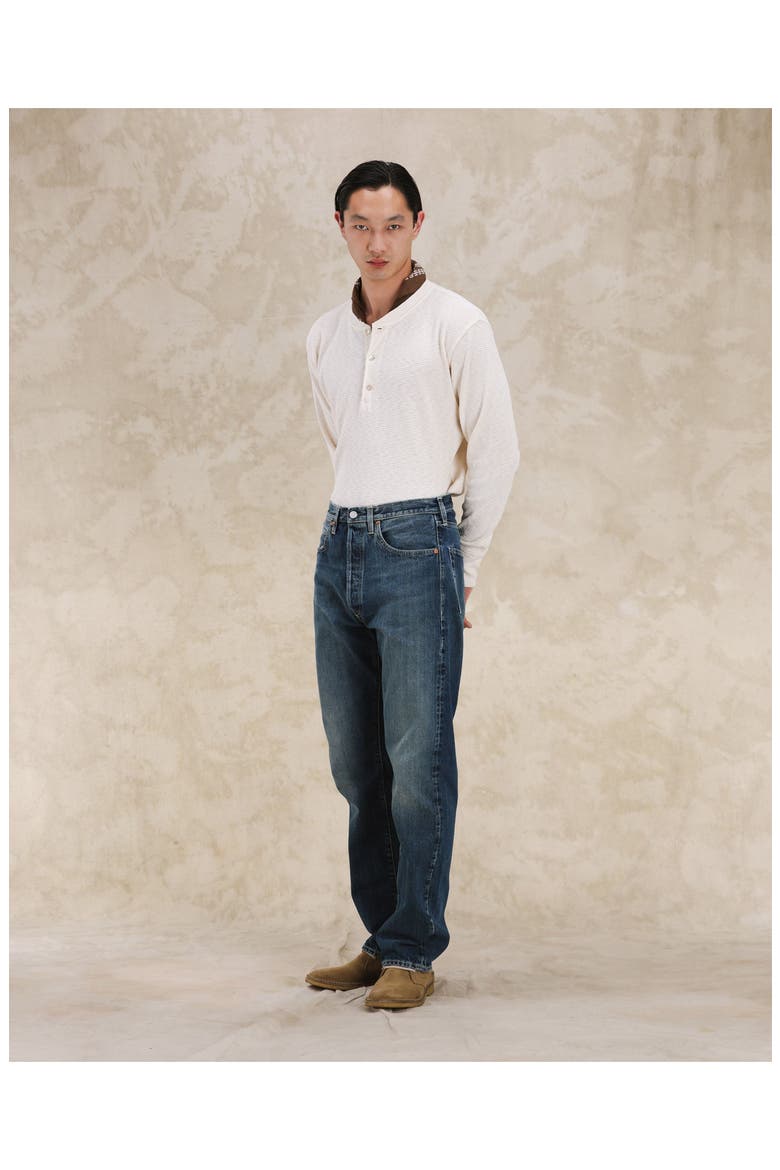 Unclejohn Japan Selvedge High-Waisted 5-Pocket Denim, Alternate, color, Dark Custom Wash