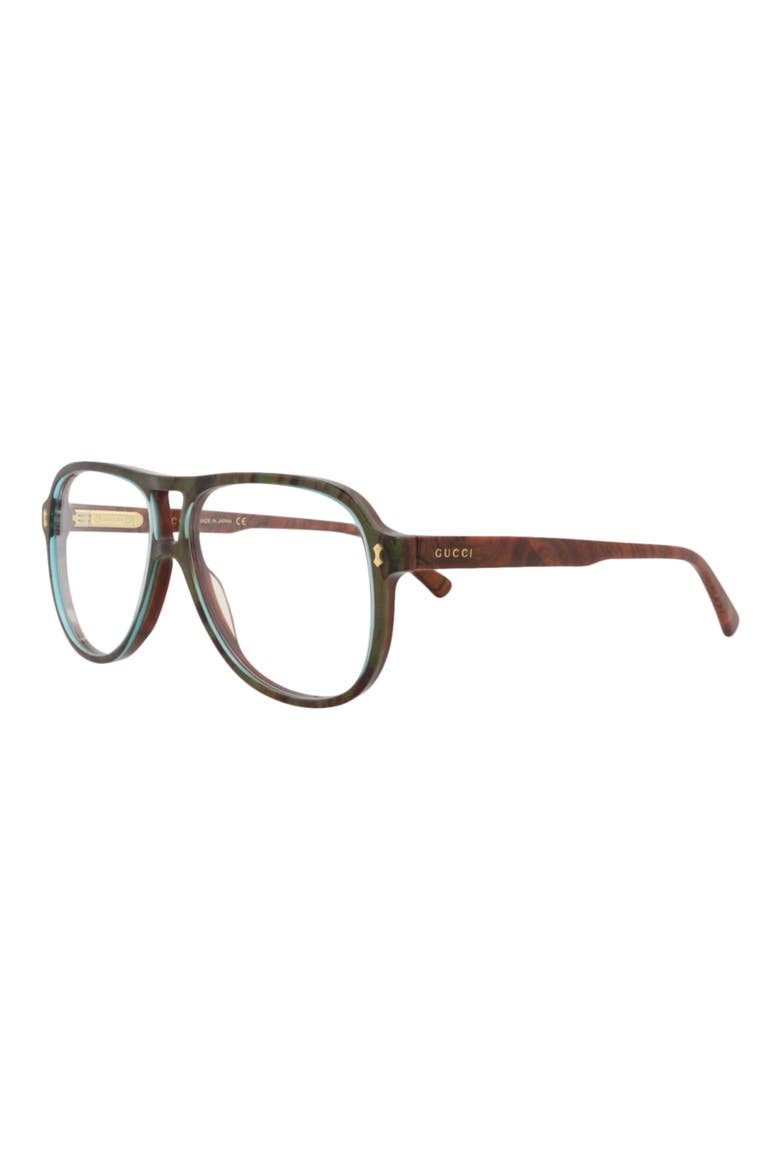 Novelty 57mm Aviator Optical Glasses, Alternate, color, BLUE BROWN TRANSPARENT