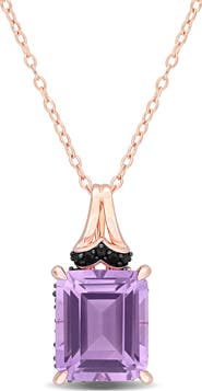 DELMAR Emerald-Cut Rose de France Amethyst Pendant Necklace