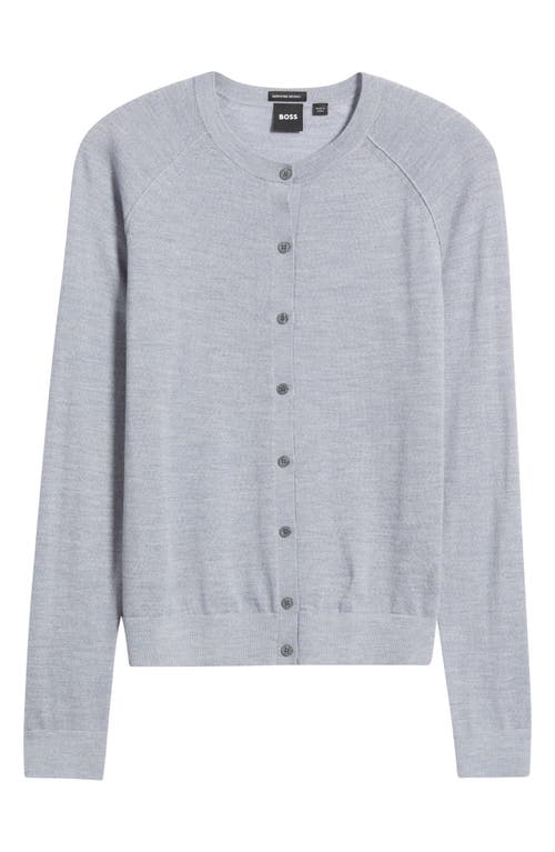 Hugo Boss Boss Fonami Virgin Wool Cardigan In Gray