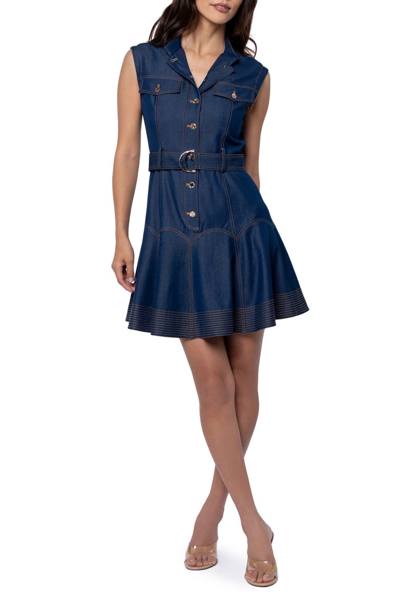 Vita Topstitch Detail Dress, Main, color, NAVY