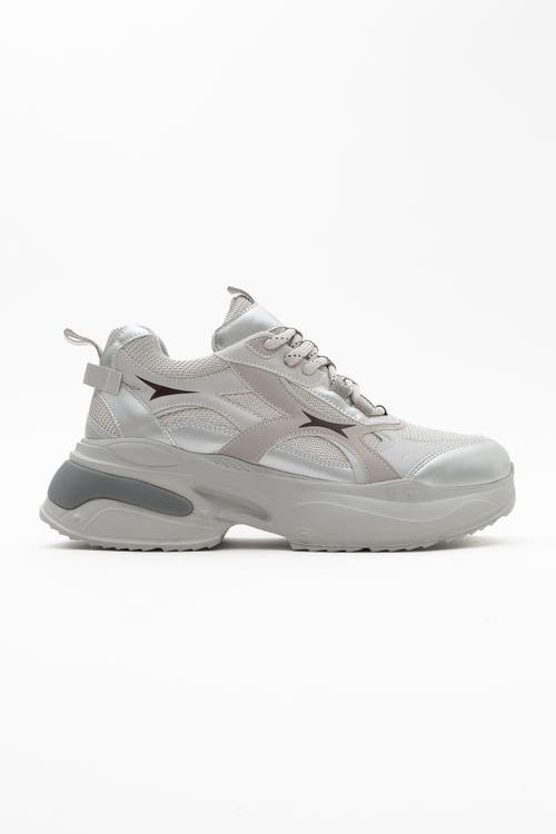 Prologue Shoes Marron Sport Sneakers In Silver