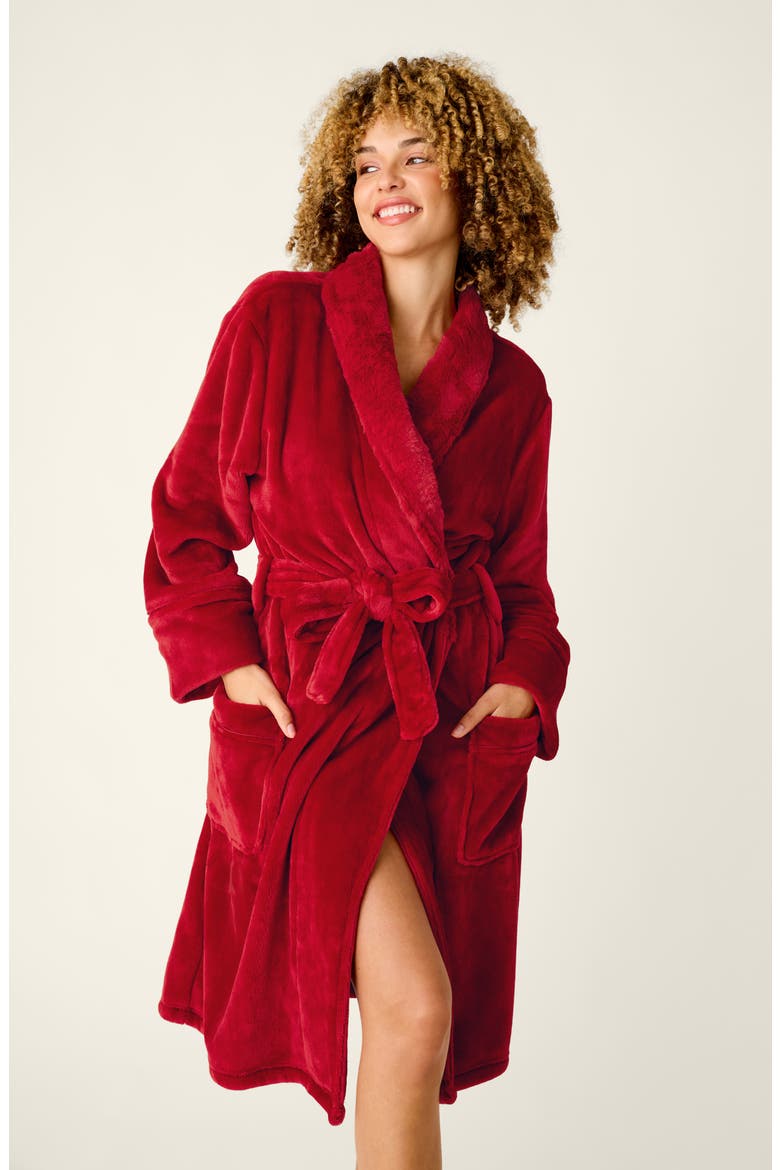 Luxe Plush Robe, Alternate, color, JESTER RED