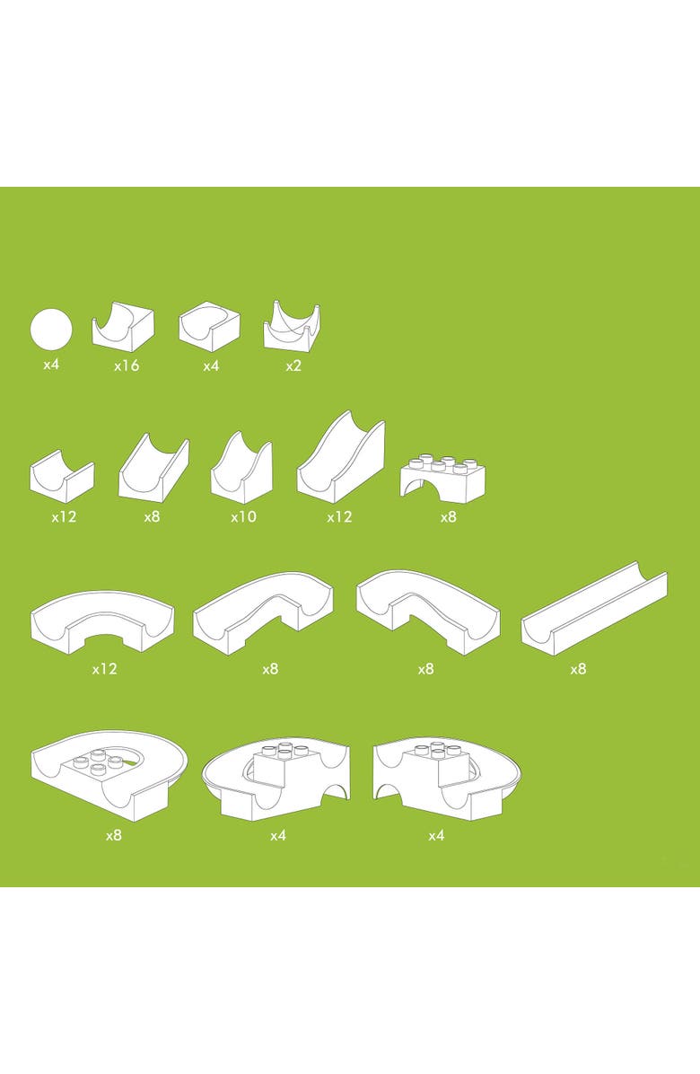 Hubelino 128 Piece Run Elements - The Original Marble Run Expansion Set - Made in Germany, Alternate, color, Multi