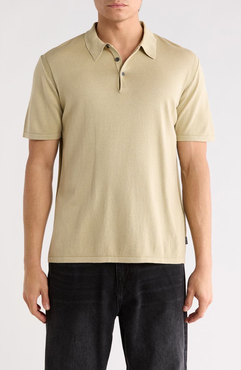 John Varvatos Canon Short Sleeve Polo, Main, color, Spruce