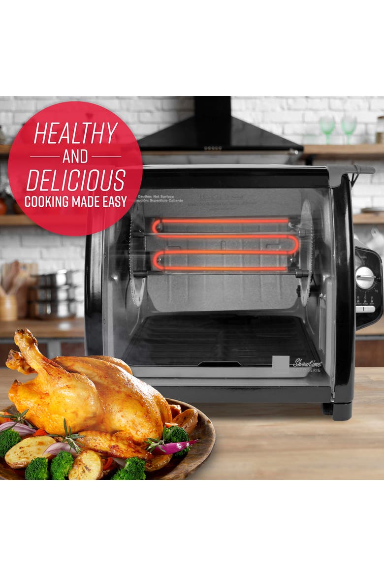 Modern Rotisserie Oven, Large Capacity (15lbs) Countertop Oven, Multi-Purpose Basket for Versatile Cooking, Easy-to-Use Controls, Alternate, color, Black