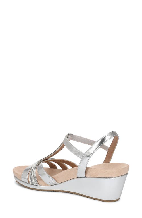 Lifestride Mimosa Slingback Platform Wedge Sandal In Silver