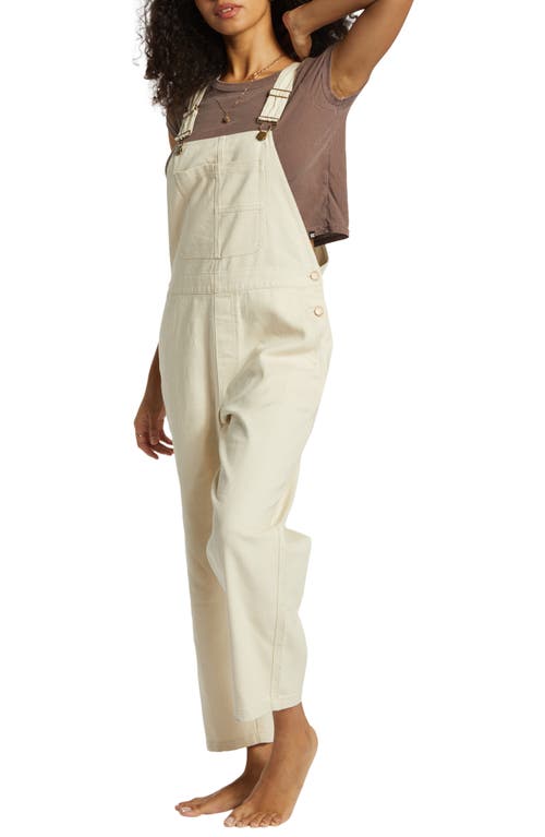 Billabong Sand Canyon Relaxed Fit Overalls In White Cap