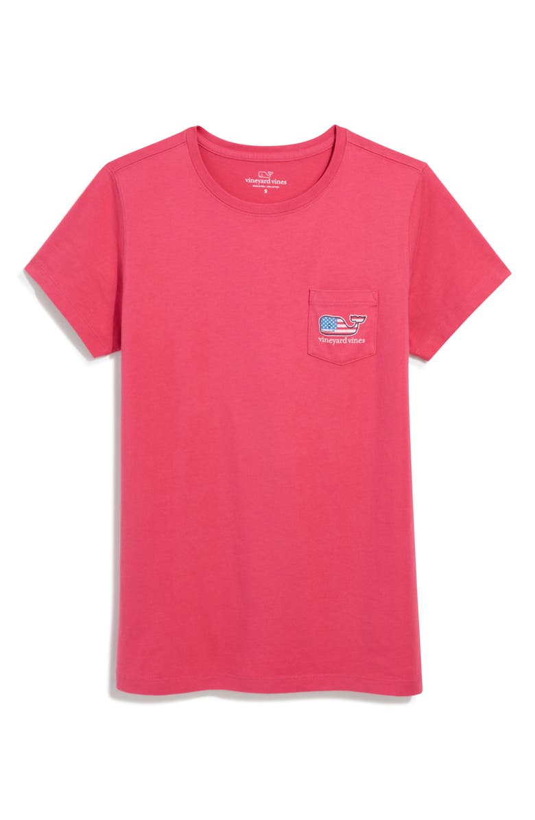 vineyard vines Distressed Whale Graphic Pocket T-Shirt, Main, color, Sailors Red