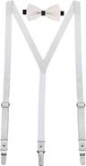 Mio Marino Genuine Leather Y-Back Suspenders & Bow Tie Set