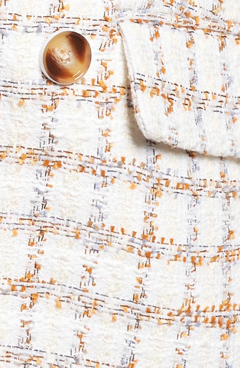 Veronica Beard Ryland Double Breasted Metallic Tweed Dickey Jacket, Alternate, color, Ecru Multi