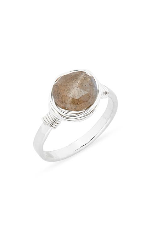 Semiprecious Stone Wire-Wrapped Ring