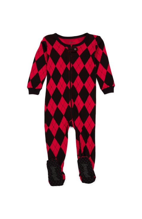 Footed Printed Cotton Matching Family Holiday Pajamas, Argyles & Holiday Prints (Baby)