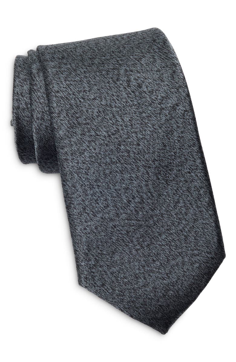 Nordstrom Pellerin Heathered Linen Tie, Main, color, Black