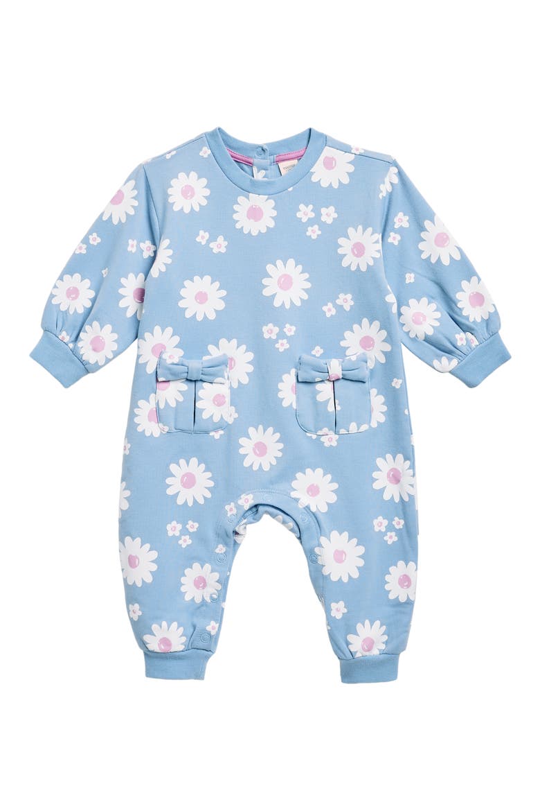 Pretty Pocket Romper, Main, color, BLUE POETRY DAISY MEADOW
