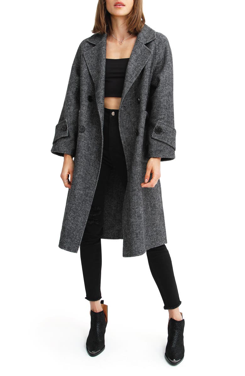 Belle & Bloom BELLE AND BLOOM Rumor Has It Wool Blend Coat, Alternate, color, Charcoal