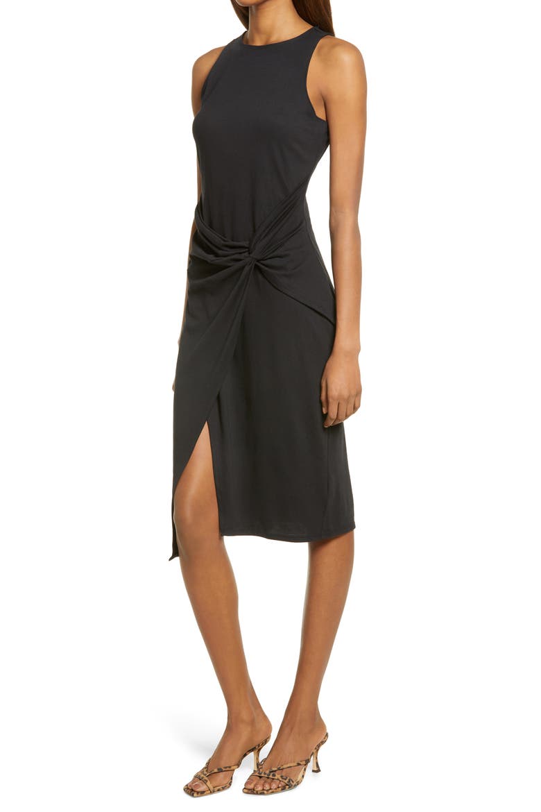 Sleeveless Twist Detail Dress, Alternate, color, BLACK