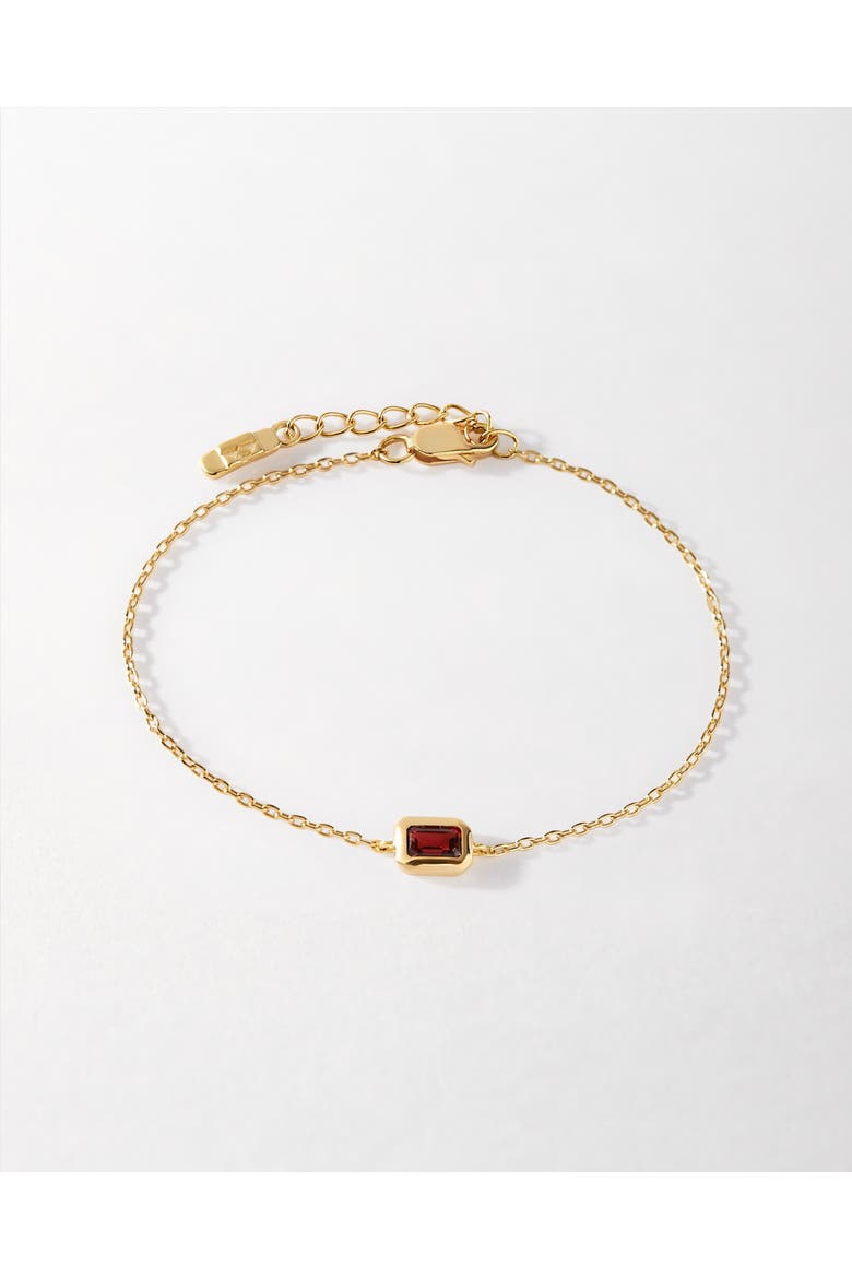 Deco Birthstone Bracelet, Alternate, color, Garnet (January)