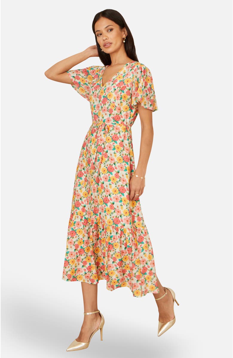 Yumi Midi Tea Dress, Alternate, color, Multi
