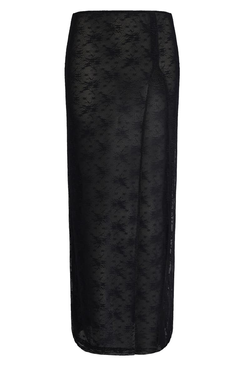 Uno Lace Maxi Skirt, Alternate, color, LICORICE