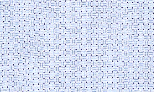 David Donahue Regular Fit Micro Geometric Print Dress Shirt In Blue