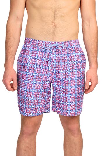 Tailorbyrd Kaleidoscope Print Swim Trunks In Multi