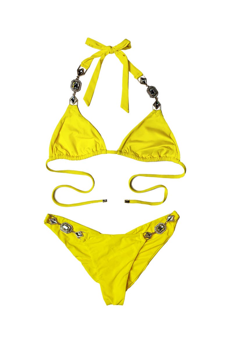 Beach Bunny Swimwear Raja Skimpy Bottom, Alternate, color, Sunshine