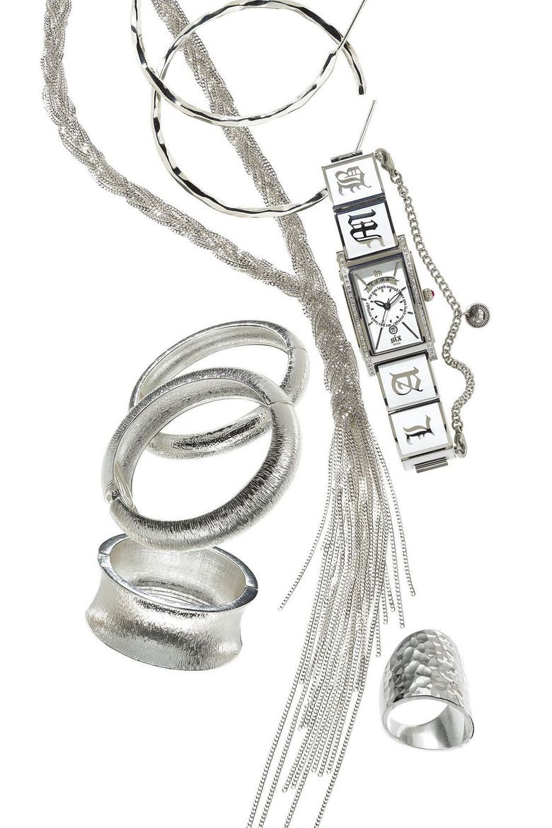 Small Cuff Bracelet, Alternate, color, SILVER