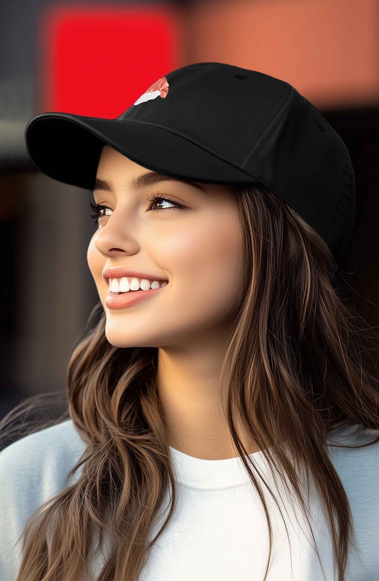 Dalix Shrimp Sushi Embroidered Dad Cap, Alternate, color, Black