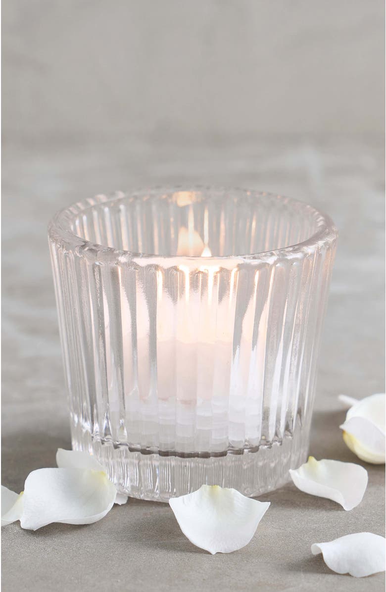 The Collective Home Pressed Clear Glass Tealight / Votive Holders - Set of 4, Alternate, color, Clear
