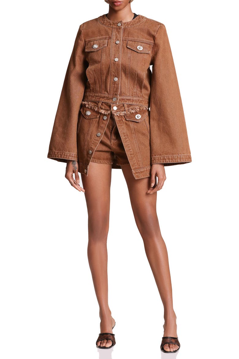 Cropped Trucker Jacket, Alternate, color, WASHED MAPLE