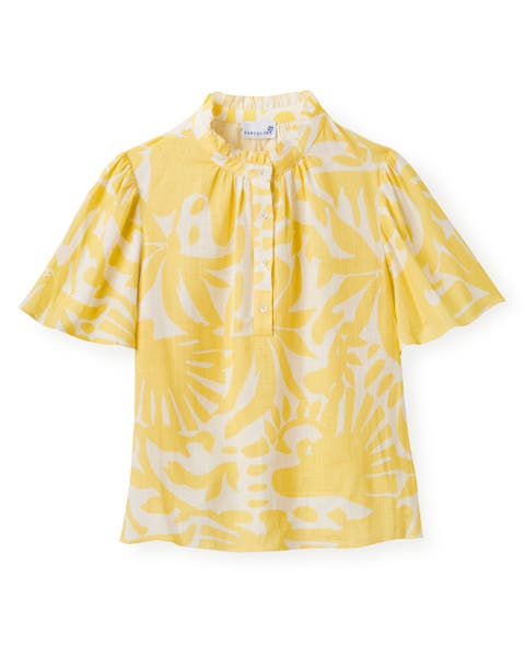 Emery Printed Linen Top