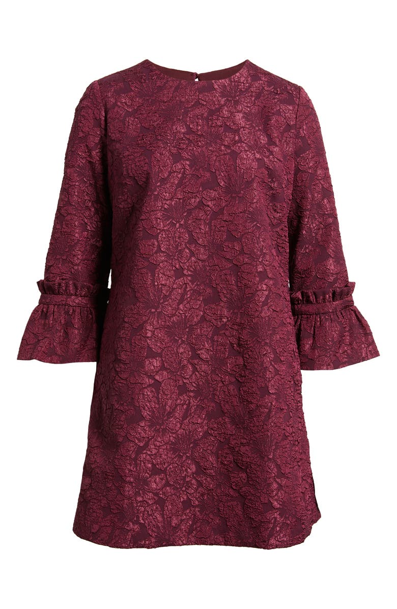 Chelsea28 Floral Jacquard Shift Minidress, Alternate, color, Burgundy Fig