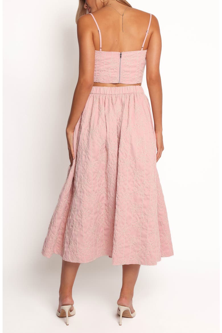 Jazara Floral Embroidered Crop Camisole & Midi Skirt Set, Alternate, color, PINK