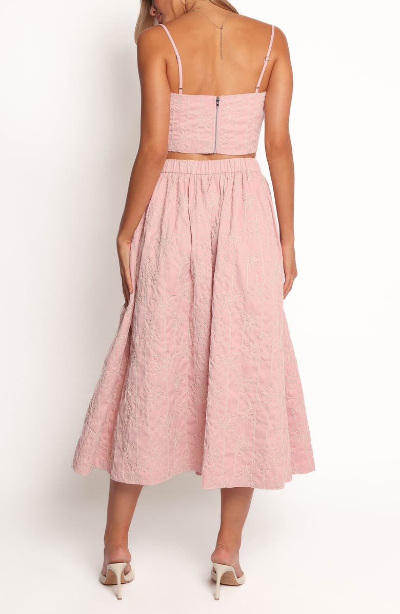 Petal & Pup Jazara Floral Embroidered Crop Camisole & Midi Skirt Set, Alternate, color,