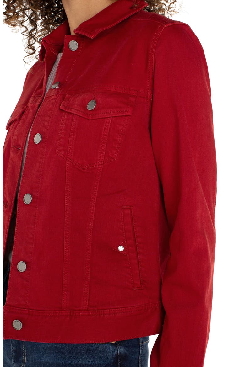Denim Trucker Jacket, Alternate, color, CARNELIAN