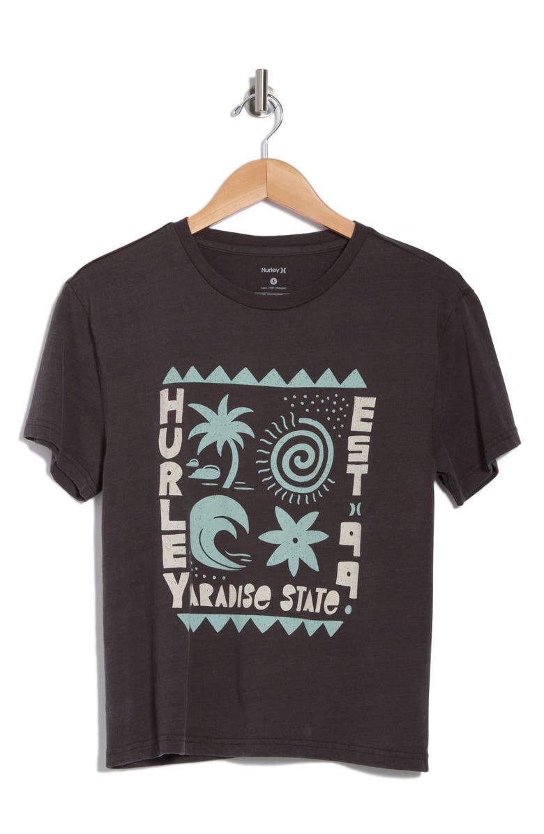 Hurley Paradise State Graphic T-Shirt, Alternate, color, Off Black