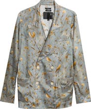 R13 Ragged Oversize Doubled Breasted Satin Blazer