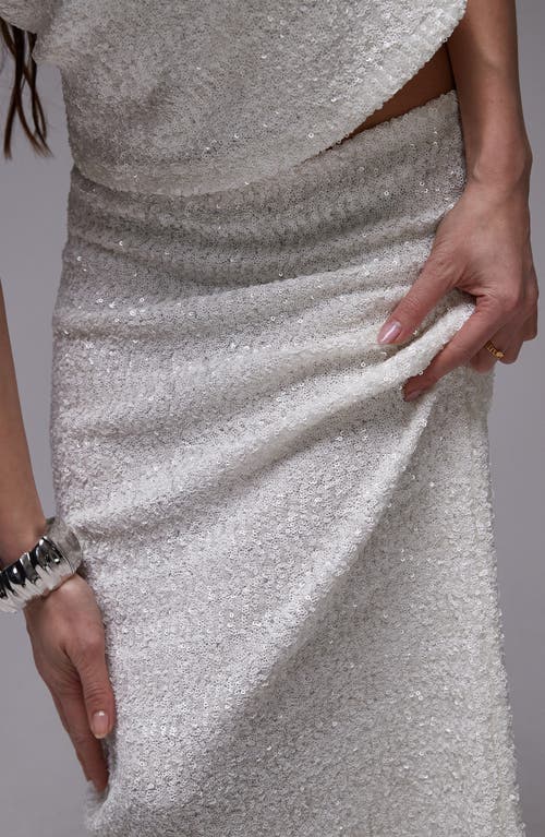 Shop Topshop Sequin Midi Skirt
