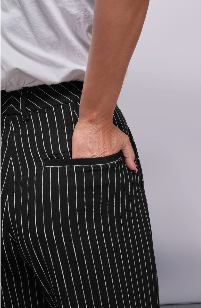 WILDFANG The Empower Pinstripe Wide Leg Trouser, Alternate, color, Black/Stone