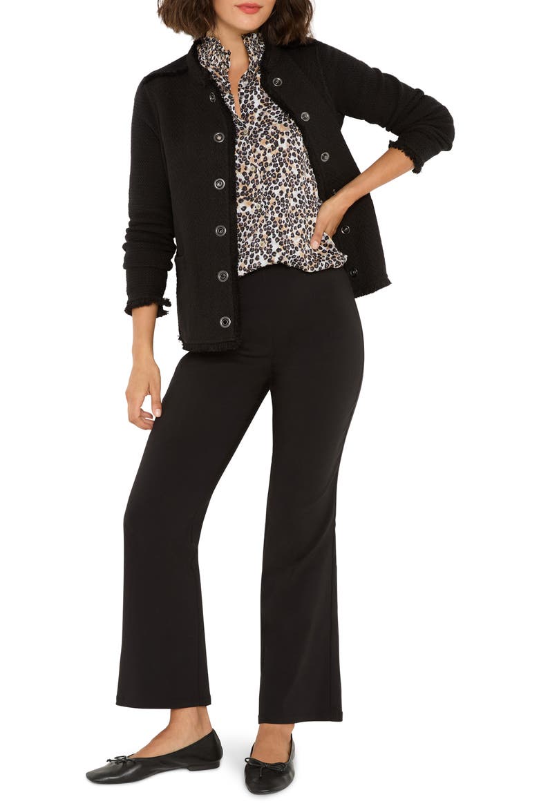 Military Fringe Mixed Knit Jacket, Alternate, color, BLACK ONYX