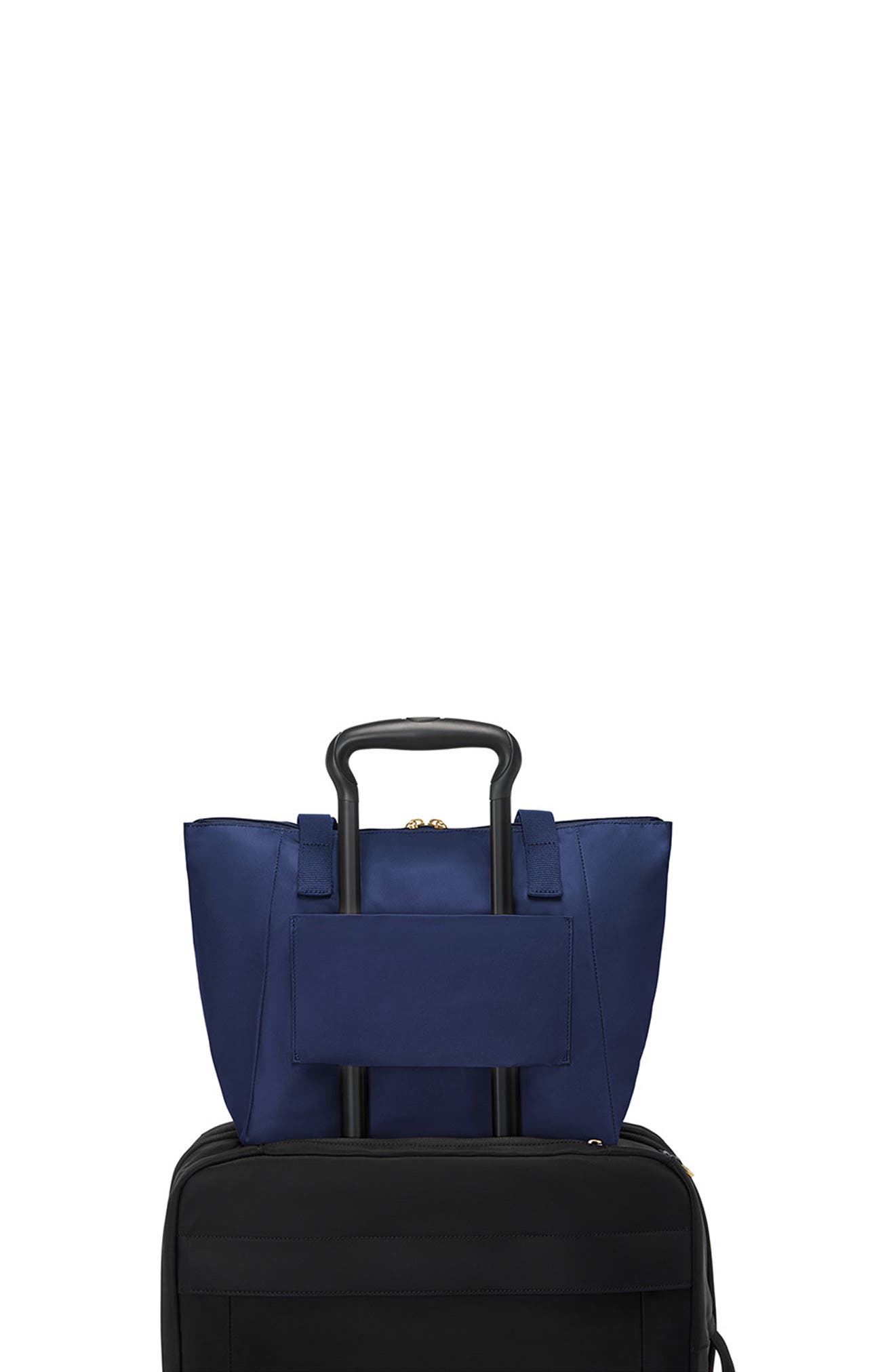 Small Voyageur Just In Case Nylon Tote, Alternate, color, INDIGO/ LIGHT GOLD