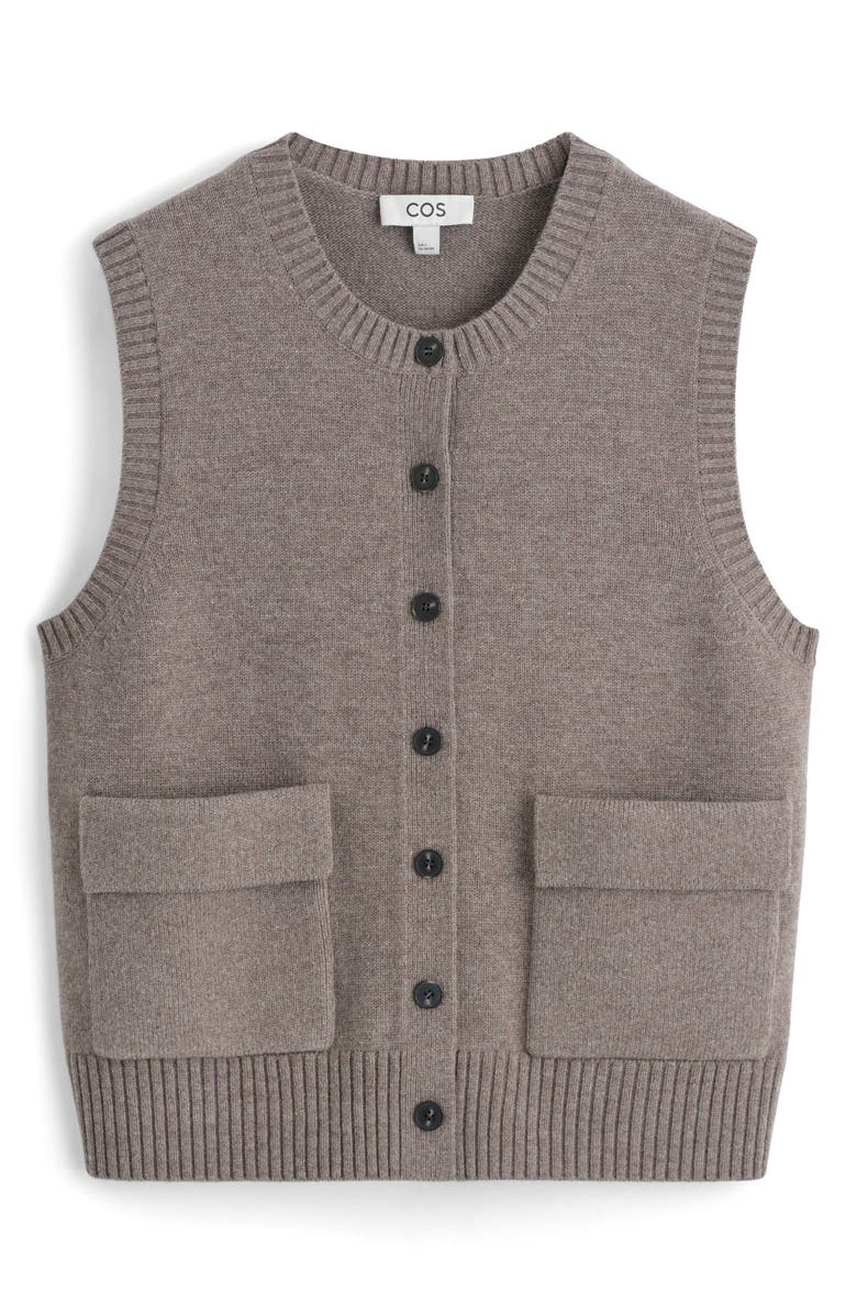 COS Celtis Merino Wool Button-Up Vest, Alternate, color,